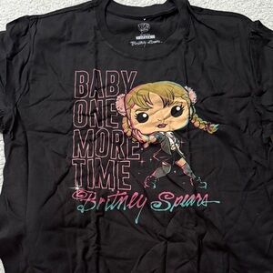 Funko Black Tee with Pink and Teal Graphic